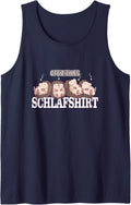 Official Hedgehog Family Sleeping Shirt Sleeveless Tank Top - Navy Blue