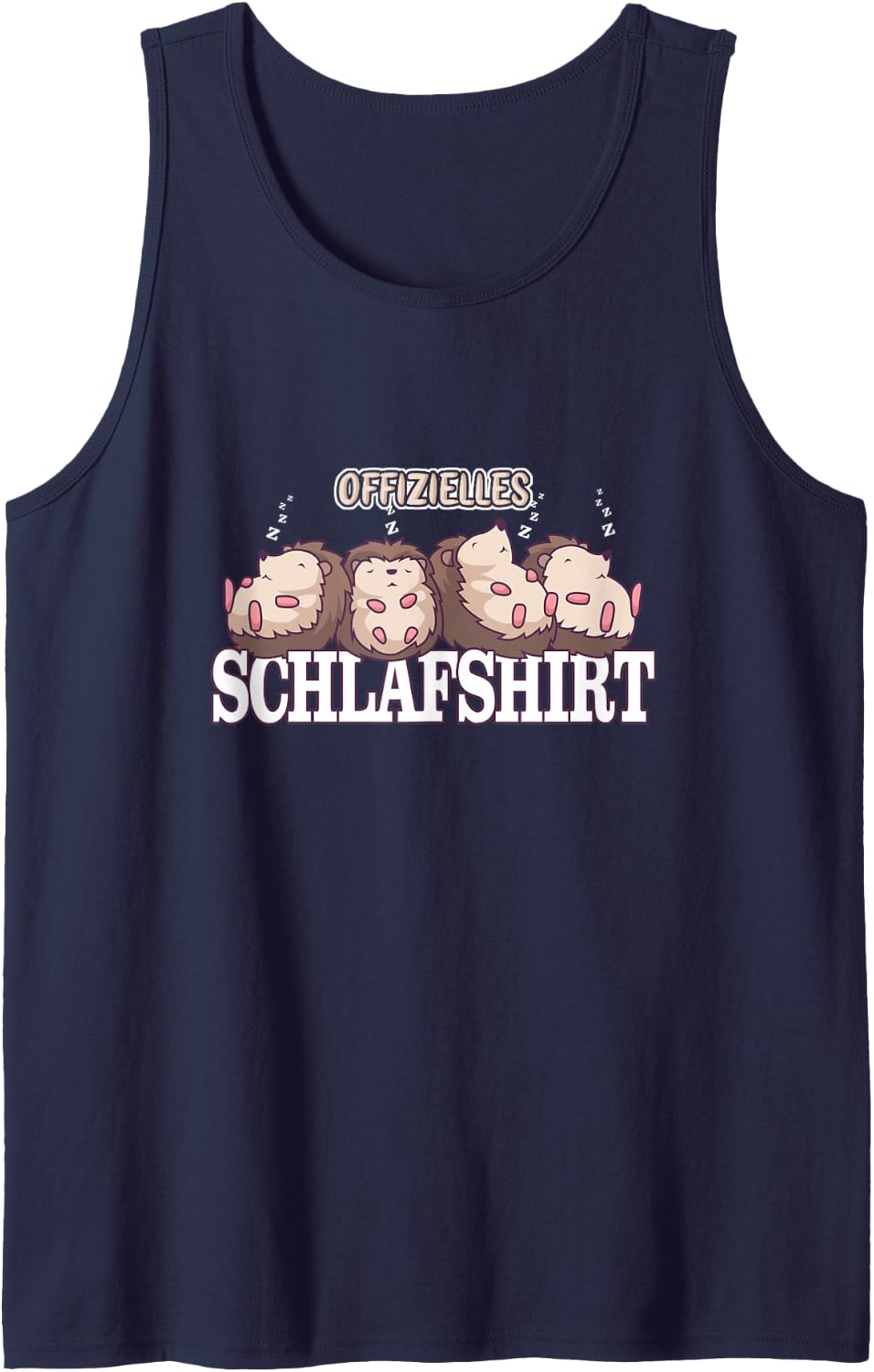 Official Hedgehog Family Sleeping Shirt Sleeveless Tank Top - Navy Blue