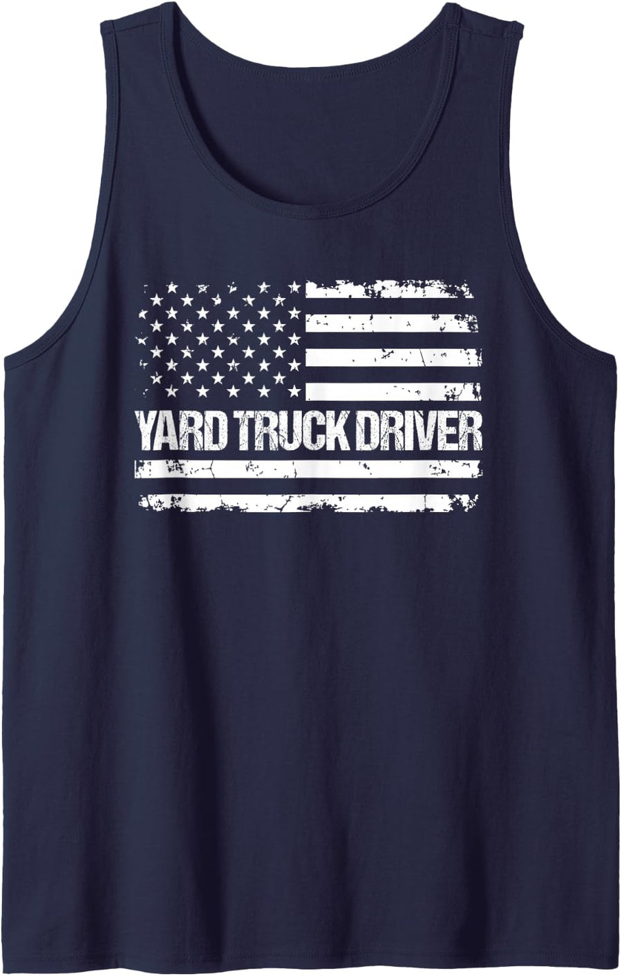 Yard Truck Driver Flag USA Tank Top - Navy Blue