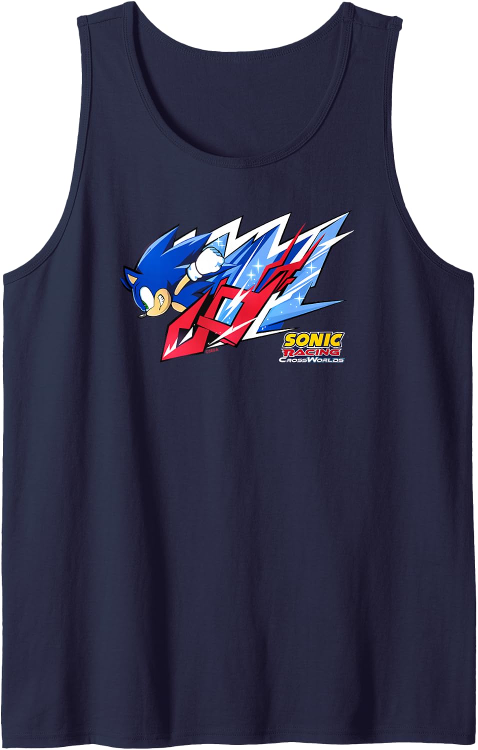 Sonic Racing CrossWorlds - Sonic Decal Tank Top - Navy Blue