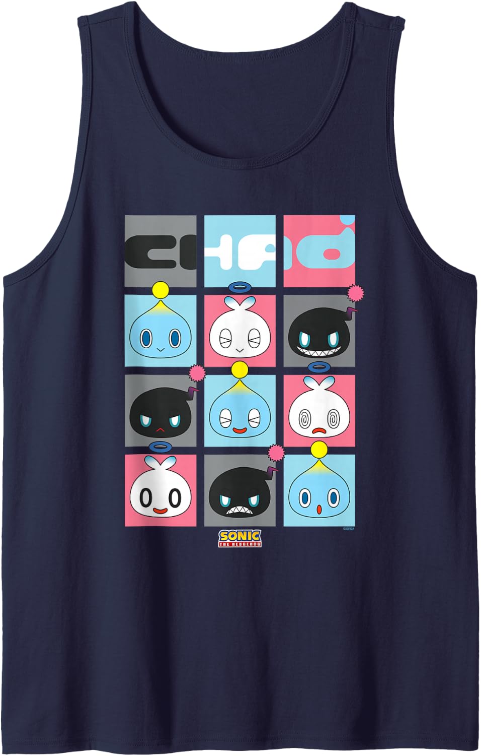 Sonic the Hedgehog - Chao Expressions Tank Top - Navy Blue