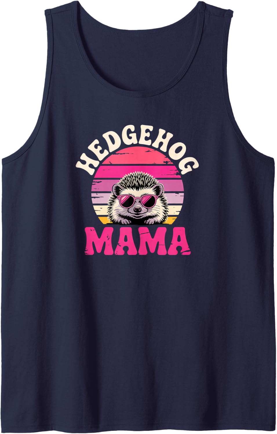 Hedgehog Mama Tank Top - Navy Blue