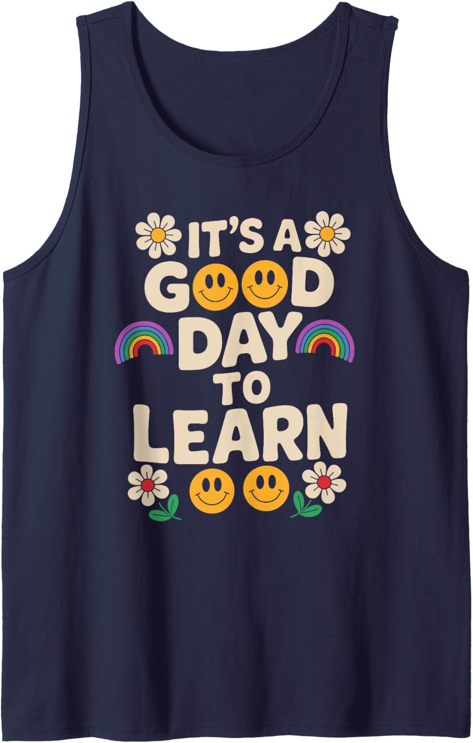 for Teachers It's A Good Day to Learn Sleeveless Tank Top - Navy Blue