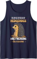 Hedgehog Lover Pets Hedgehogs are Awesome Sleeveless Tank Top - Navy Blue