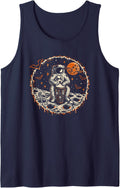 Halloween Astronaut Conga Drummer Space Percussion Sleeveless Tank Top - Navy Blue