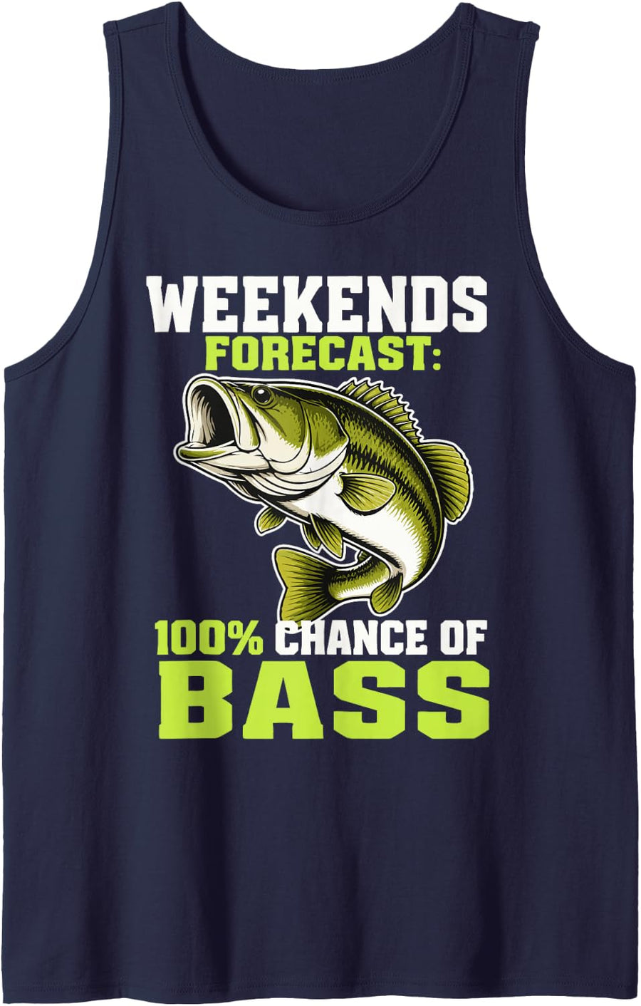 Bass Fishing Trips Weekend Bass Angler Sleeveless Tank Top - Navy Blue