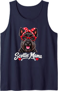Scottie Dog Mama Cute Scottish Terrier Mom Sleeveless Tank Top - Navy Blue
