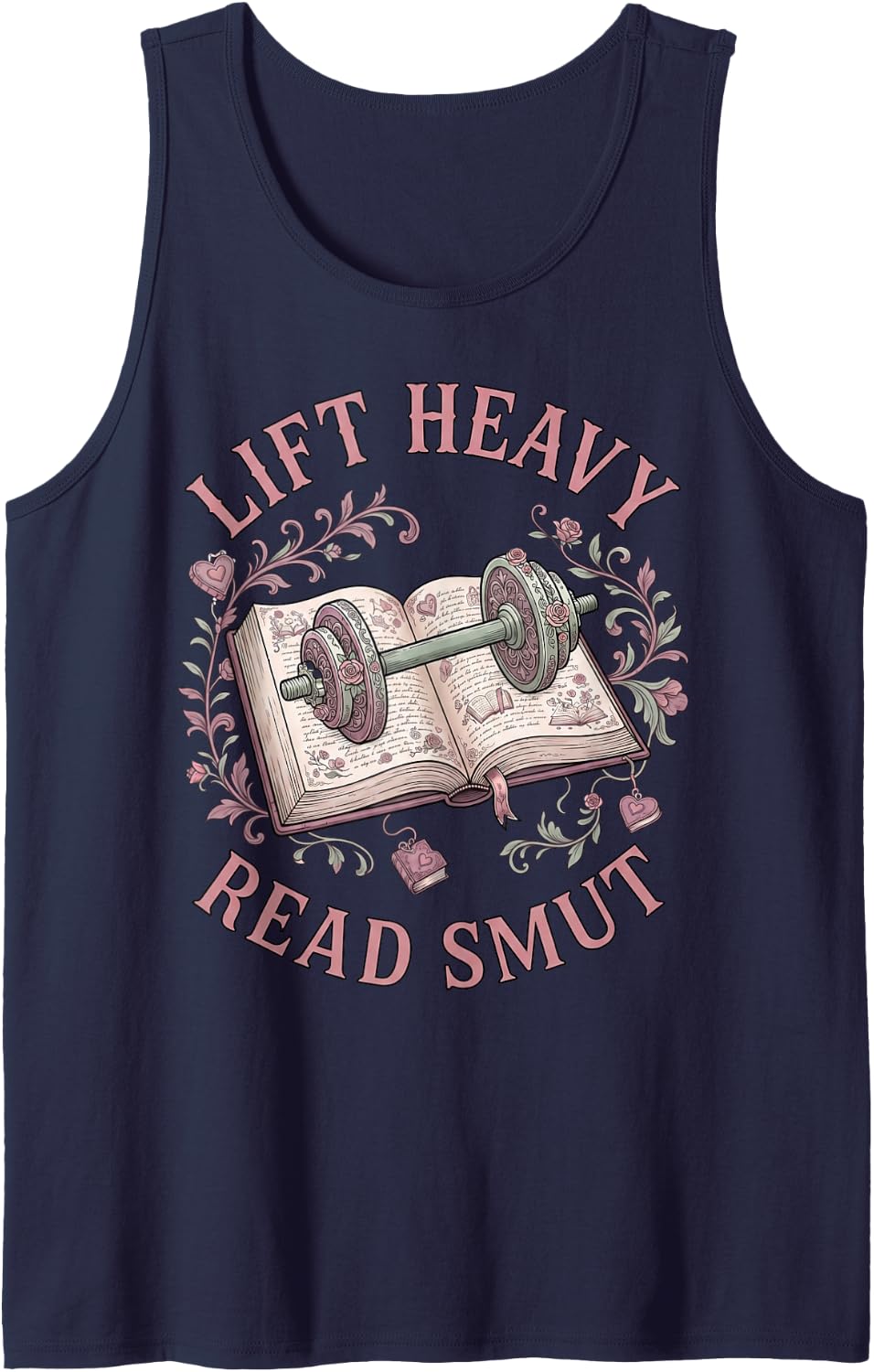 Lift Heavy Read Smut Fantasy Smutty Romance Book Reader Smut Tank Top - Navy Blue