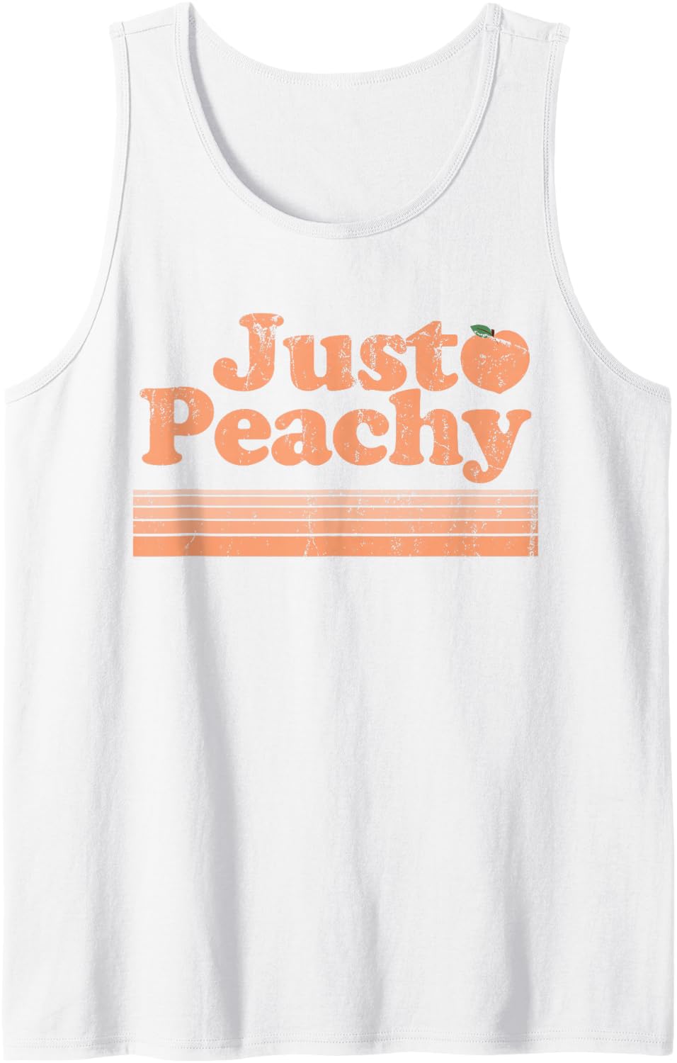 Just Peachy Retro 70s Georgia Peaches Summer Fruit Tank Top - White