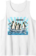 Funny Penguin Choir Squawk Tank Top - White