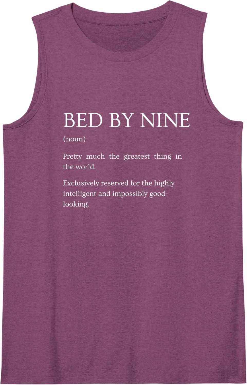 Bed By Nine Definition Funny Sarcastic Dictionary Humor Tank Top - Purple