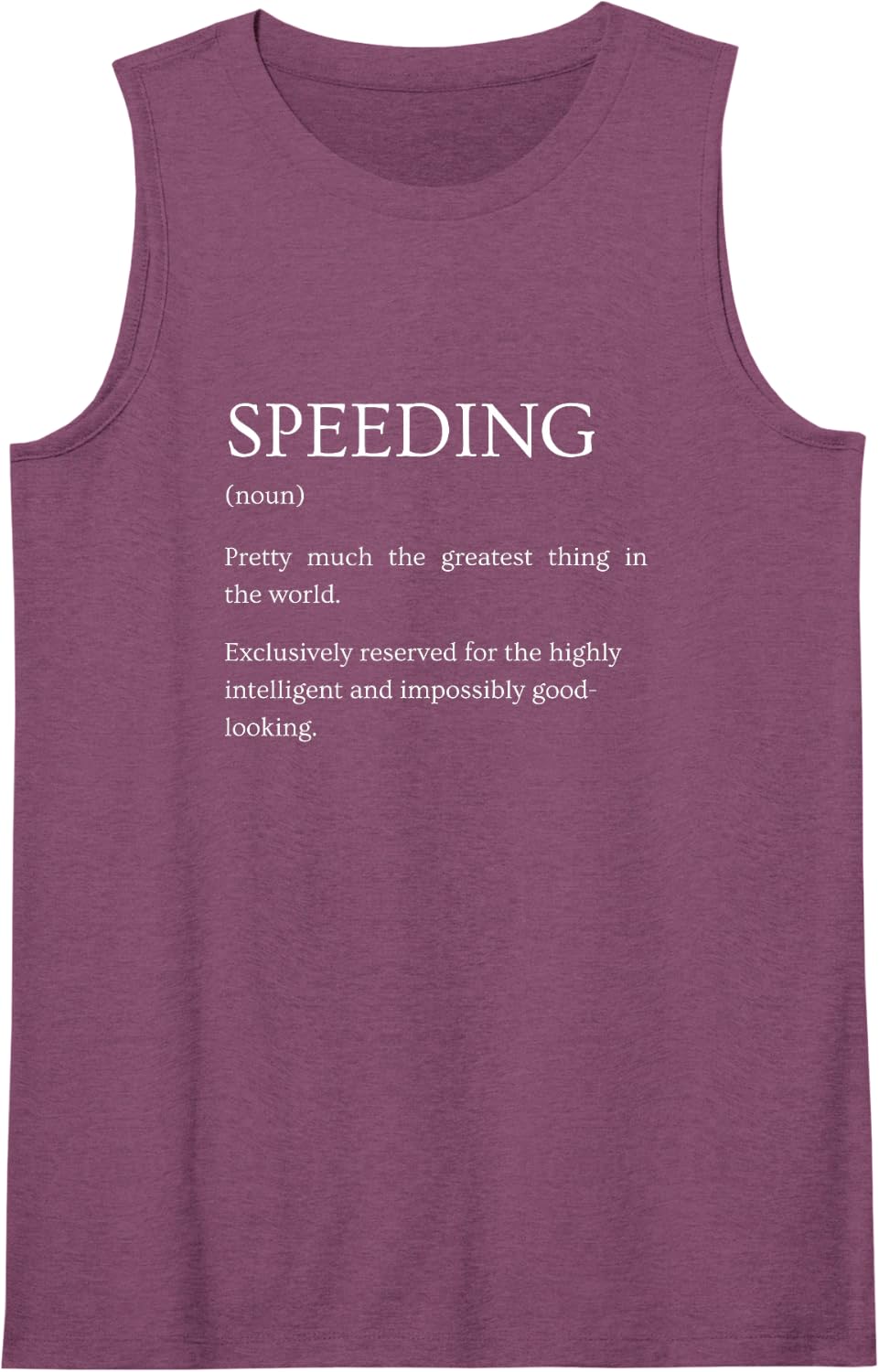 Speeding Definition Funny Sarcastic Dictionary Humor Tank Top - Purple