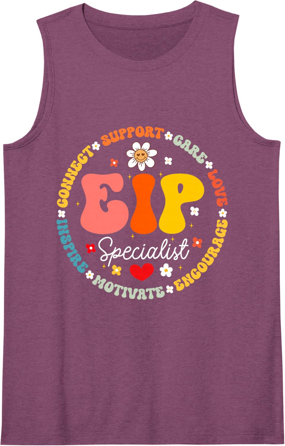 EIP Specialist Teacher Appreciation Week Back to School Sleeveless Tank Top - Purple