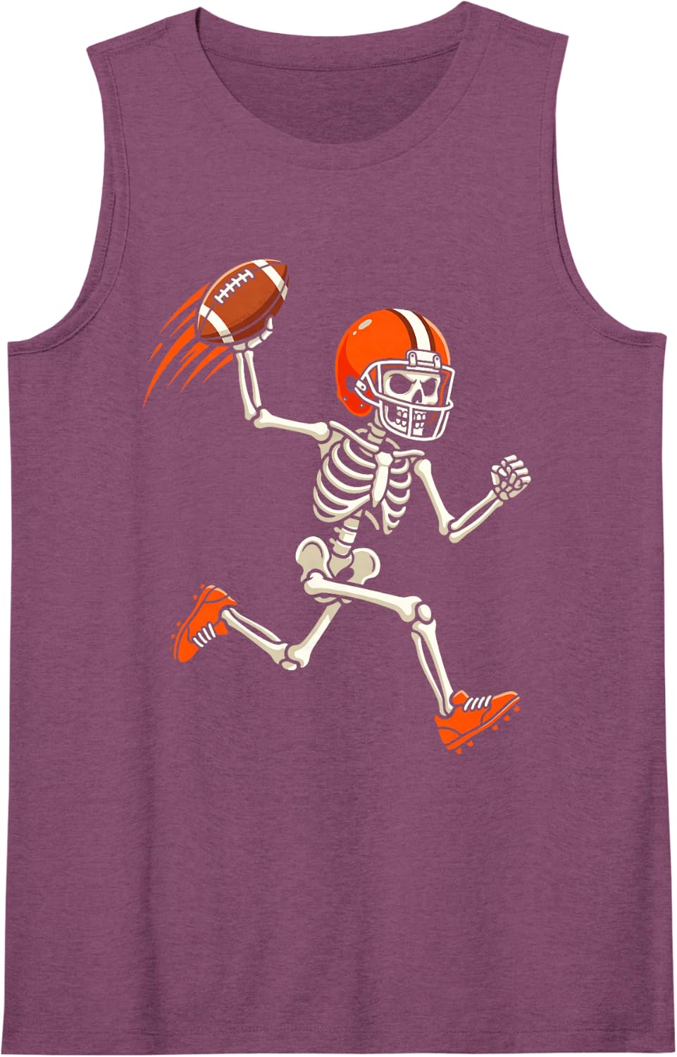 Football Halloween Skeleton Sleeveless Tank Top - Purple