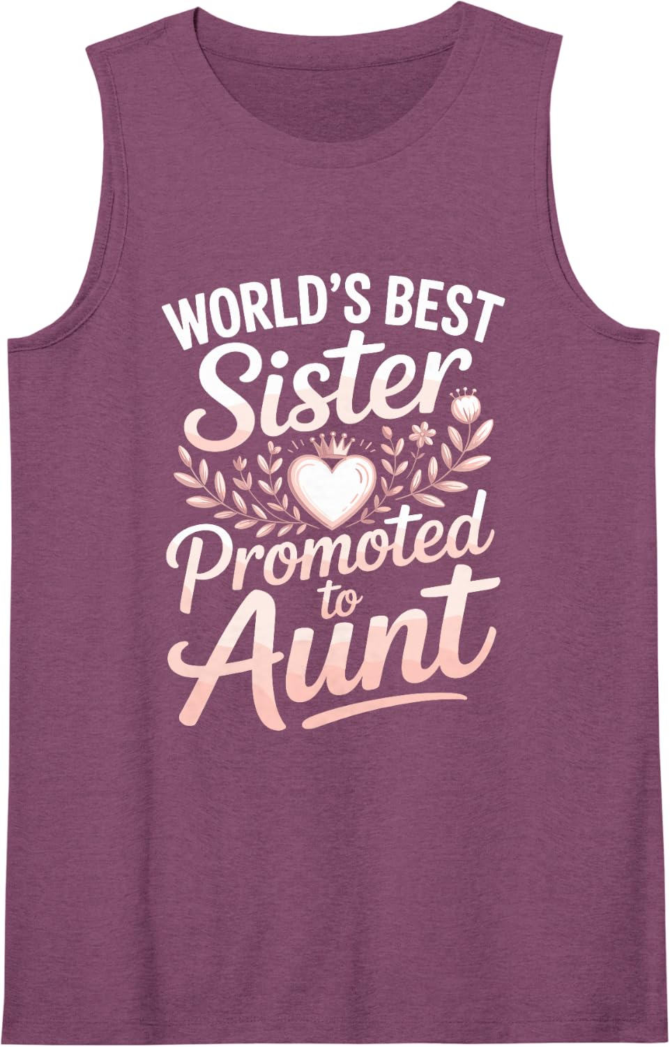 Promoted from Sister to Aunt Auntie Sleeveless Tank Top - Purple