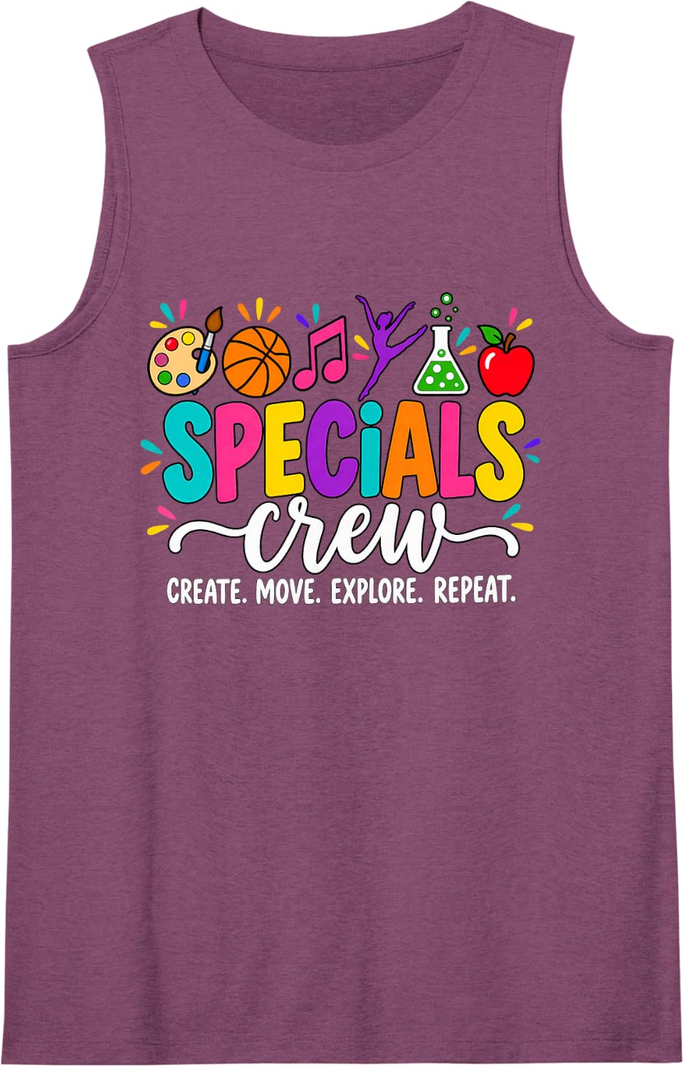 Specials Crew Teacher Art PE Science STEM School Men Women Sleeveless Tank Top - Purple