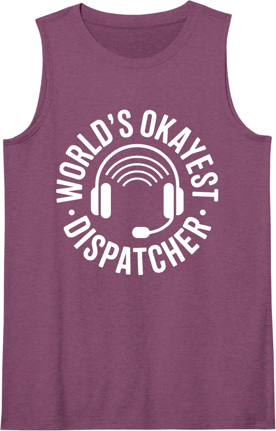 World's Okayest Dispatcher Funny Dispatch Tank Top - Purple