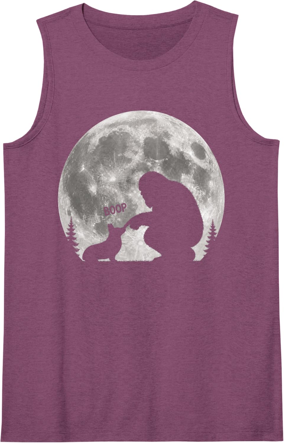Bigfoot Boop Dog Nose Corgi Moon Sasquatch Tank Top - Purple