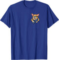 Cute Welsh Corgi in Pocket Dog with Glasses T-Shirt - Royal Blue