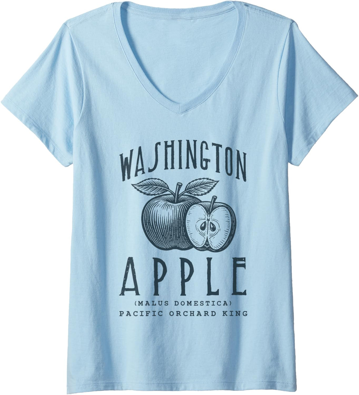Women's Washington Apple Vintage Botanical V-Neck T-Shirt - Baby Blue