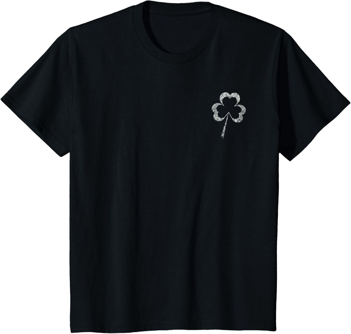 St Patrick's Day Distressed Shamrock Clover Men,Women,Youth T-Shirt - Black