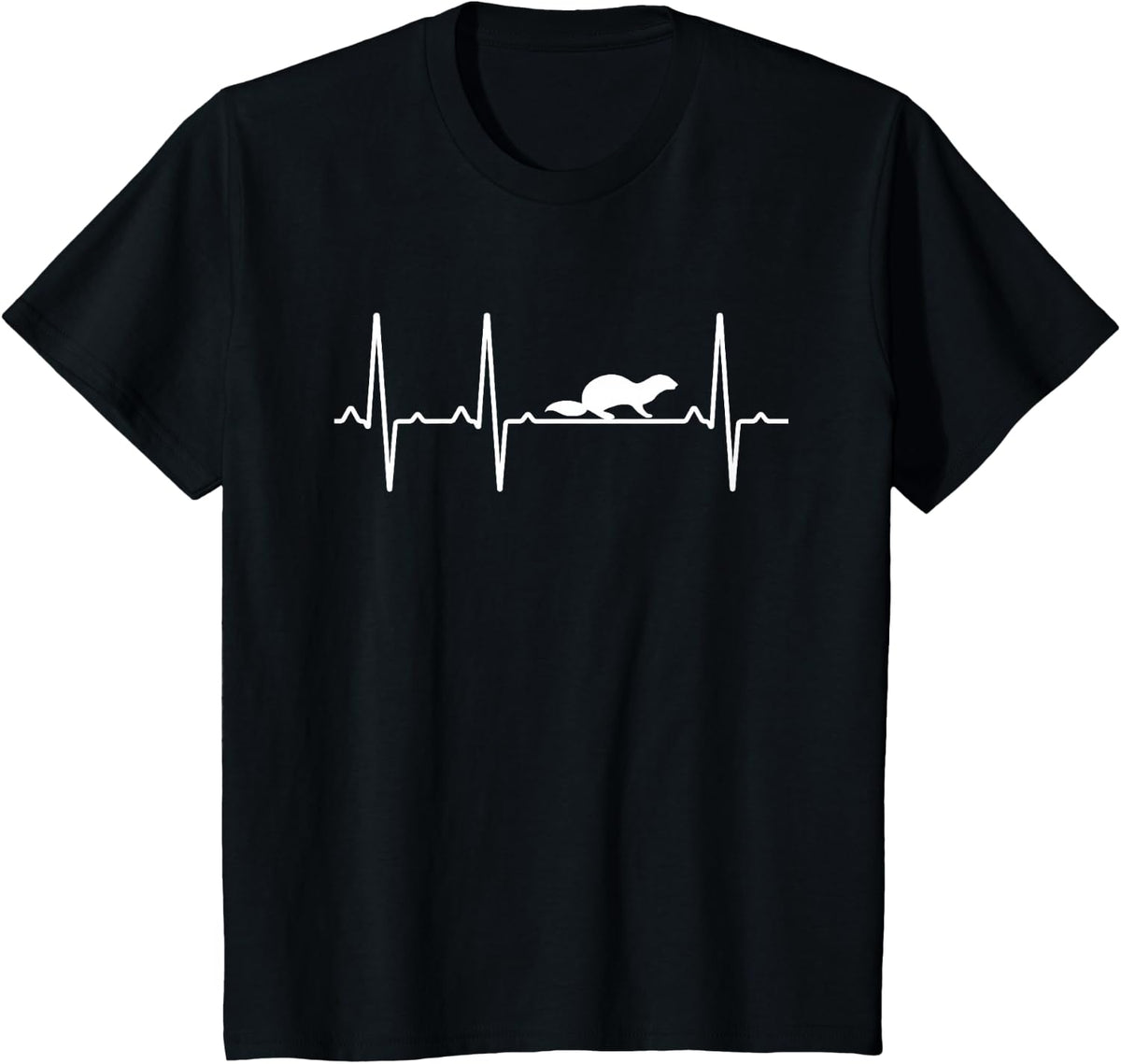 Otter Heartbeat Gift For Men Women Weasel Animal Lover T-Shirt - Black