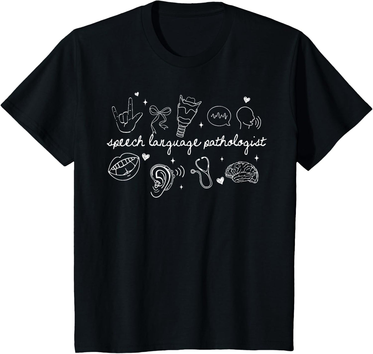 Speech Language Pathologist SLP Speech Therapy T-Shirt - Black
