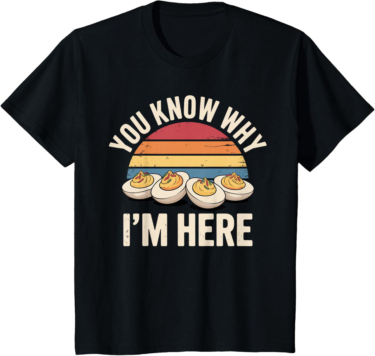 Funny Deviled Egg Design for Men Women Thanksgiving Dinner T-Shirt - Black