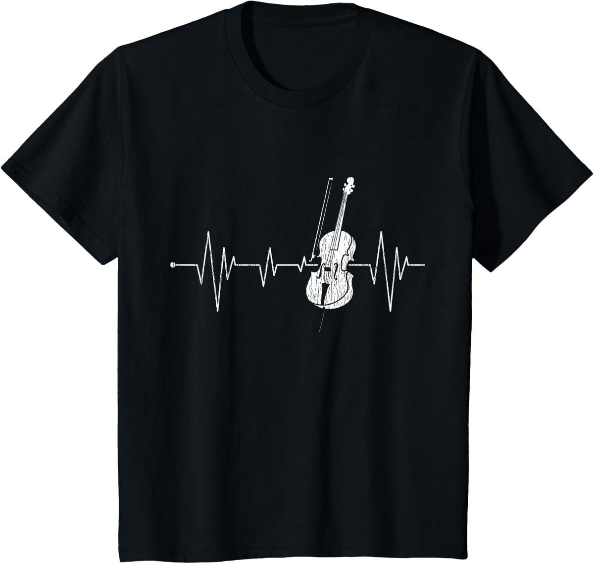 Heartbeat Music Cello T-Shirt - Black