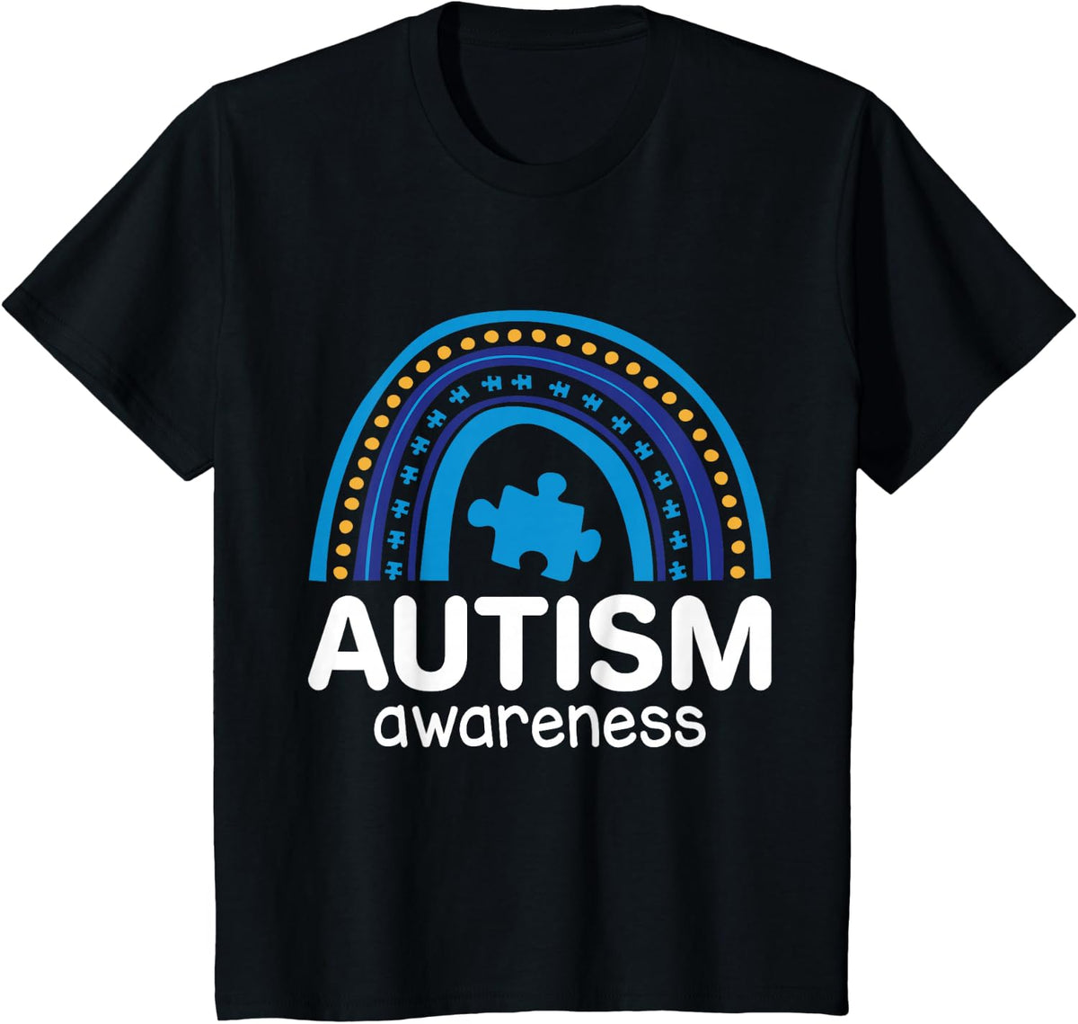 Autism Awareness Month Rainbow T-Shirt - Black
