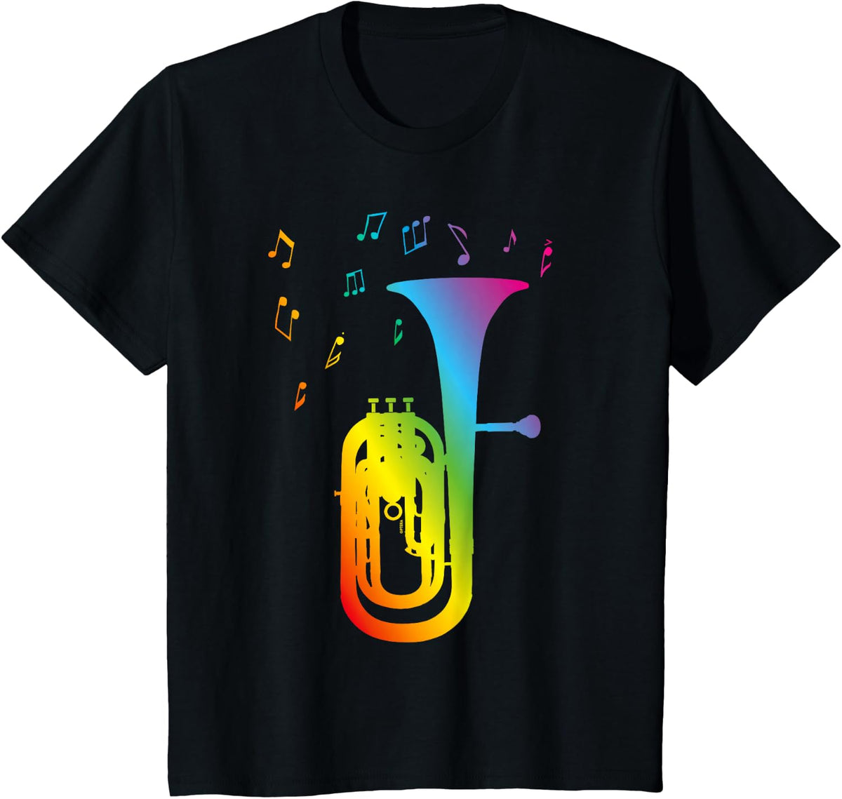 Cool Rainbow Baritone Art For Gay Musicians or LGBTQ+ Pride T-Shirt - Black