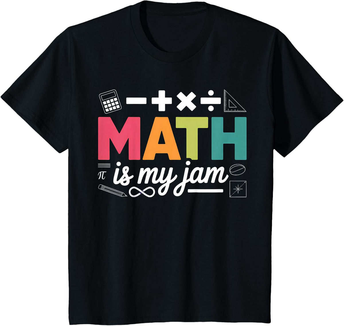 Math is My Jam School Math Teacher T-Shirt - Black