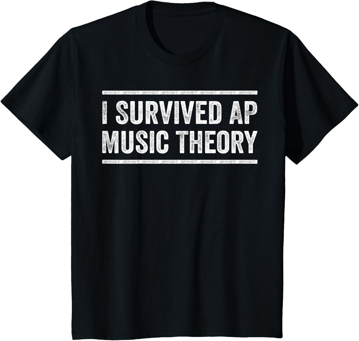 I Survived AP Music Theory Funny AP Examination Quote T-Shirt - Black