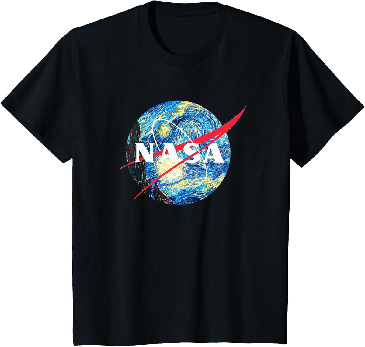 Funny Nerdy NASA Meatball Starry Night Space Science Teacher T-Shirt - Black