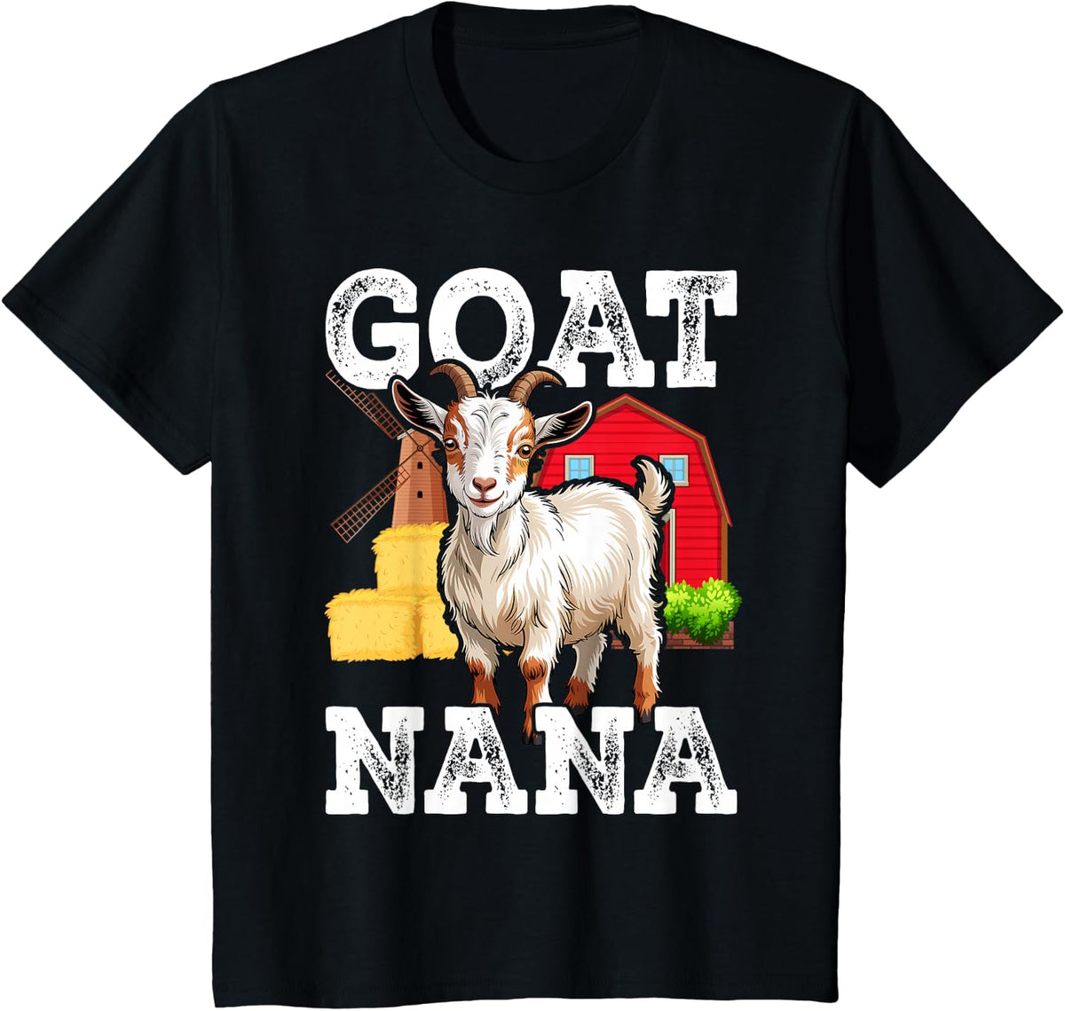 Goat Nana Funny Animals Lover Grandma Mothers Day T-Shirt - Black
