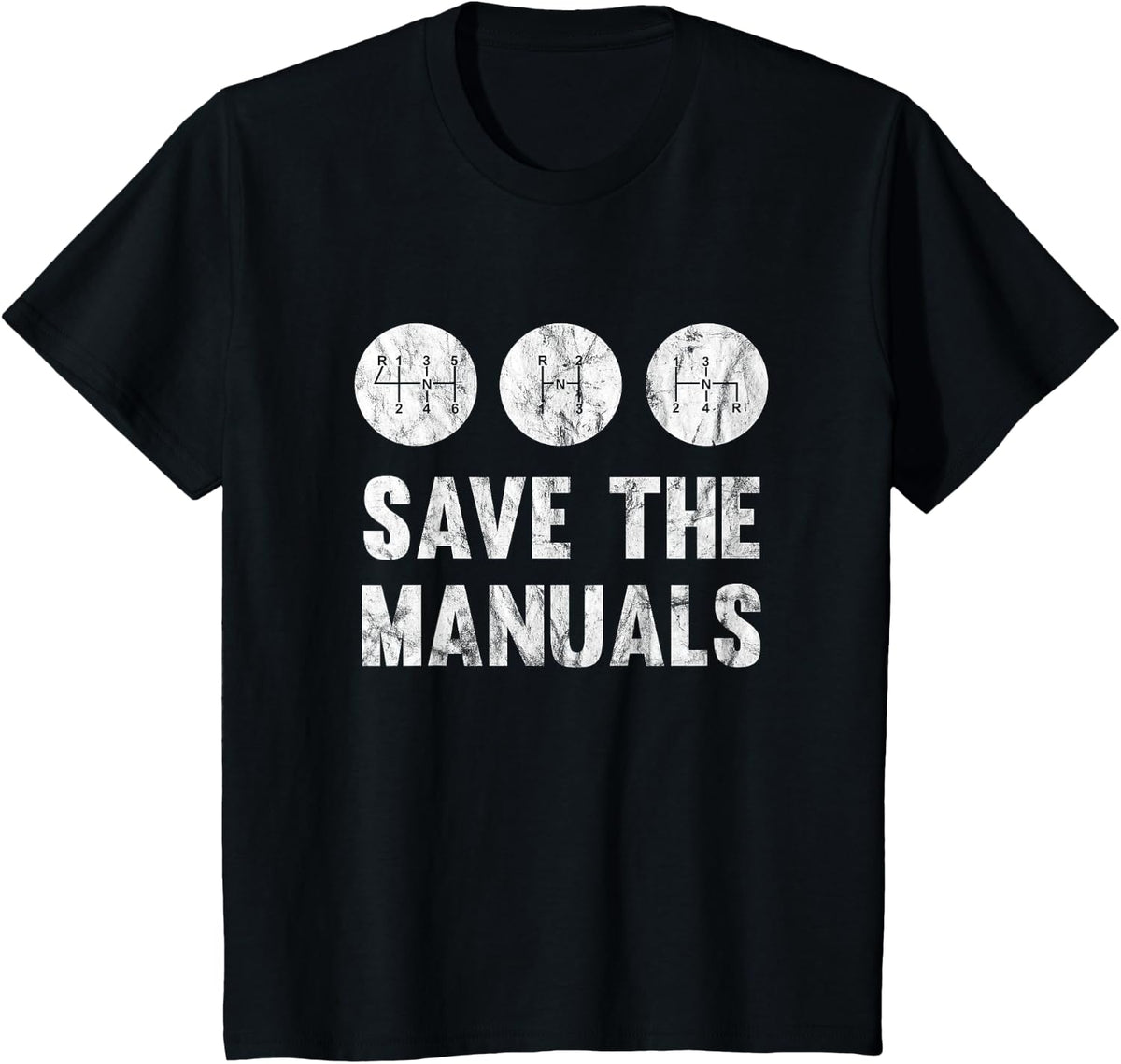 Save The Manuals Manual Transmission Gearshift T-Shirt T-Shirt - Black