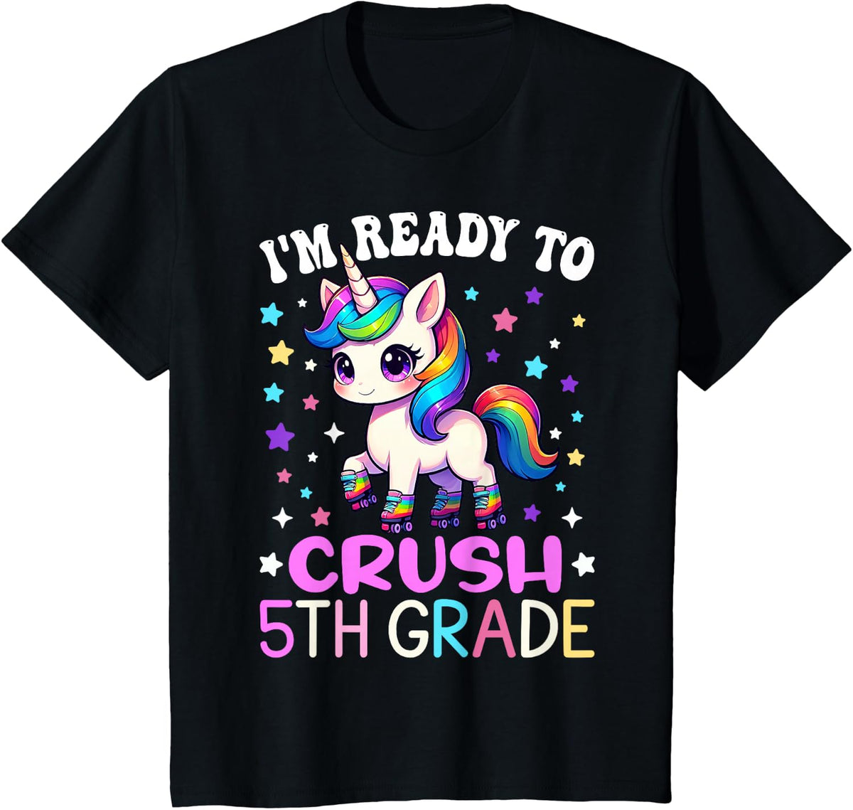 5th Grade Unicorn I'm Ready to Crush Back to School Kids T-Shirt - Black