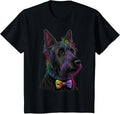 Cute Scottish Terrier Dog on Scottie Lover T-Shirt for Men Women Kids - Black