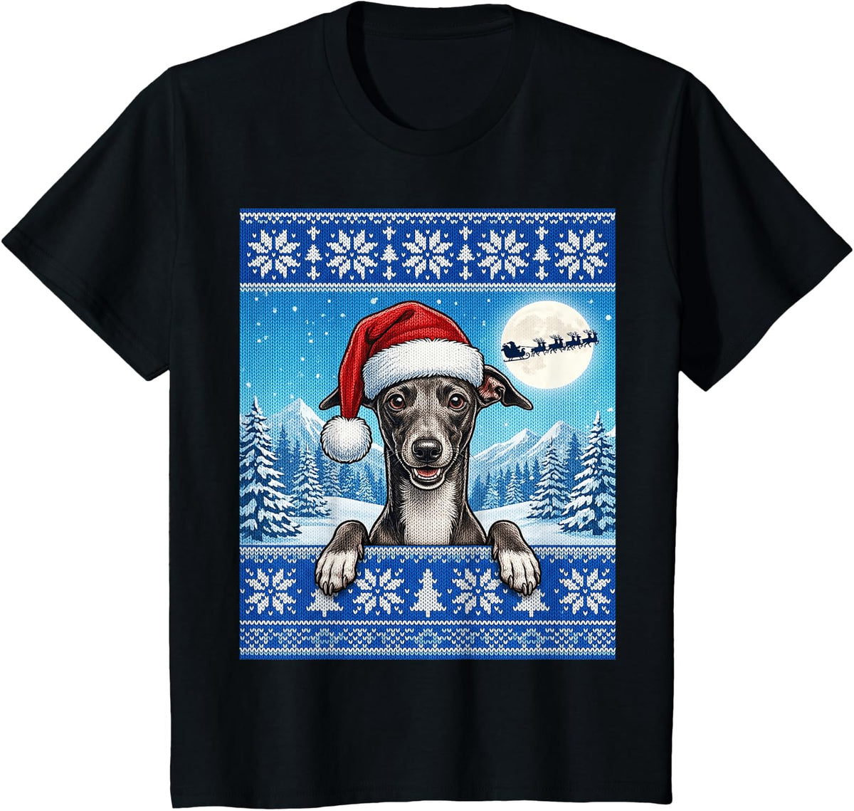 Black Italian Greyhound Dog T-Shirt - Black