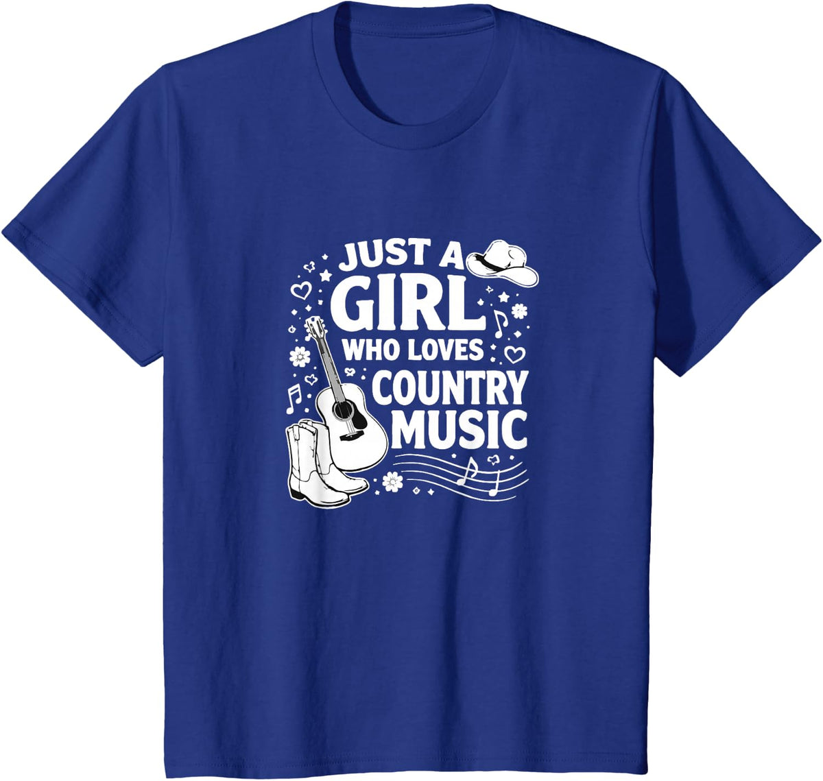 Just Girl Who Loves Country Music - T-Shirt - Royal Blue