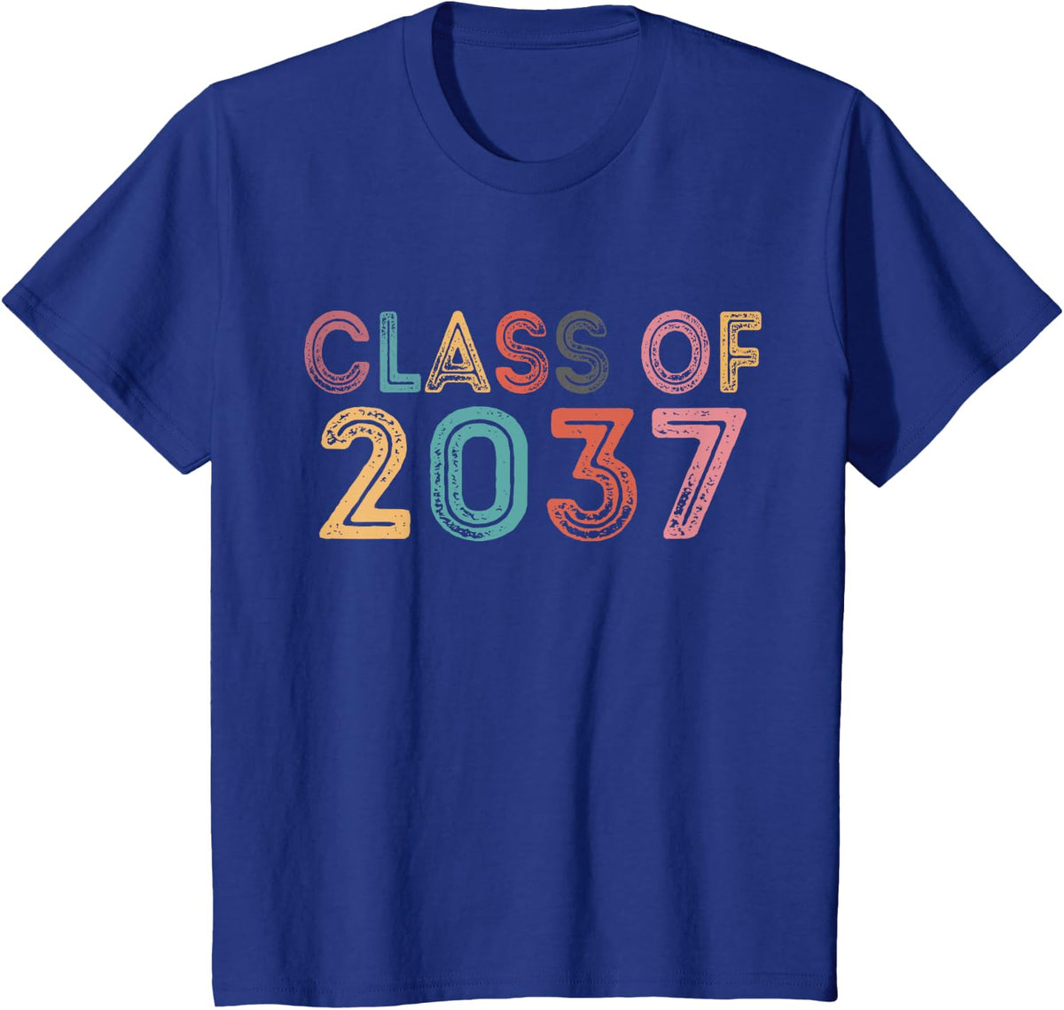 Class Of 2037 Grow With Me Graduation 2037 T-Shirt - Royal Blue