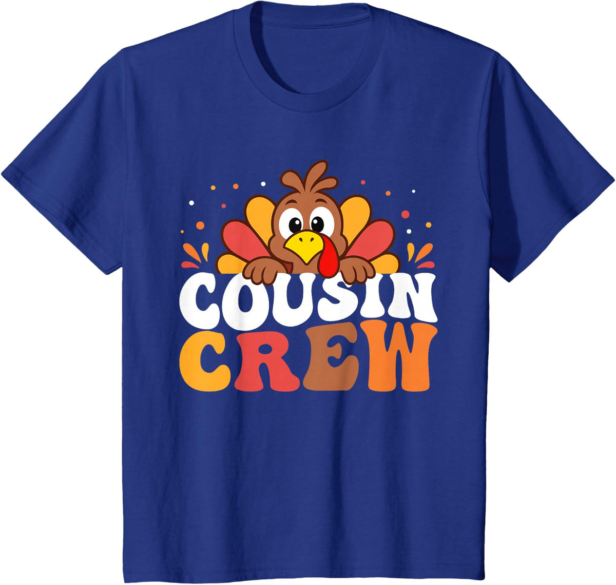 Cousin Crew Turkey Day Matching Family Thanksgiving Kids T-Shirt - Royal Blue