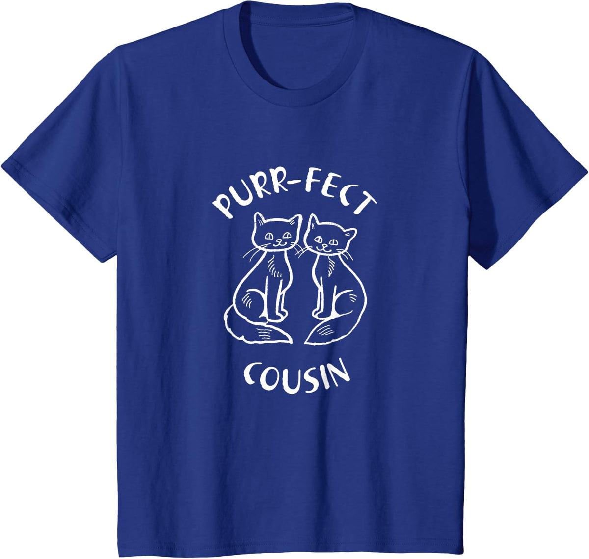 Purr-fect Cousin Cute Cat Funny Gift T-Shirt - Royal Blue
