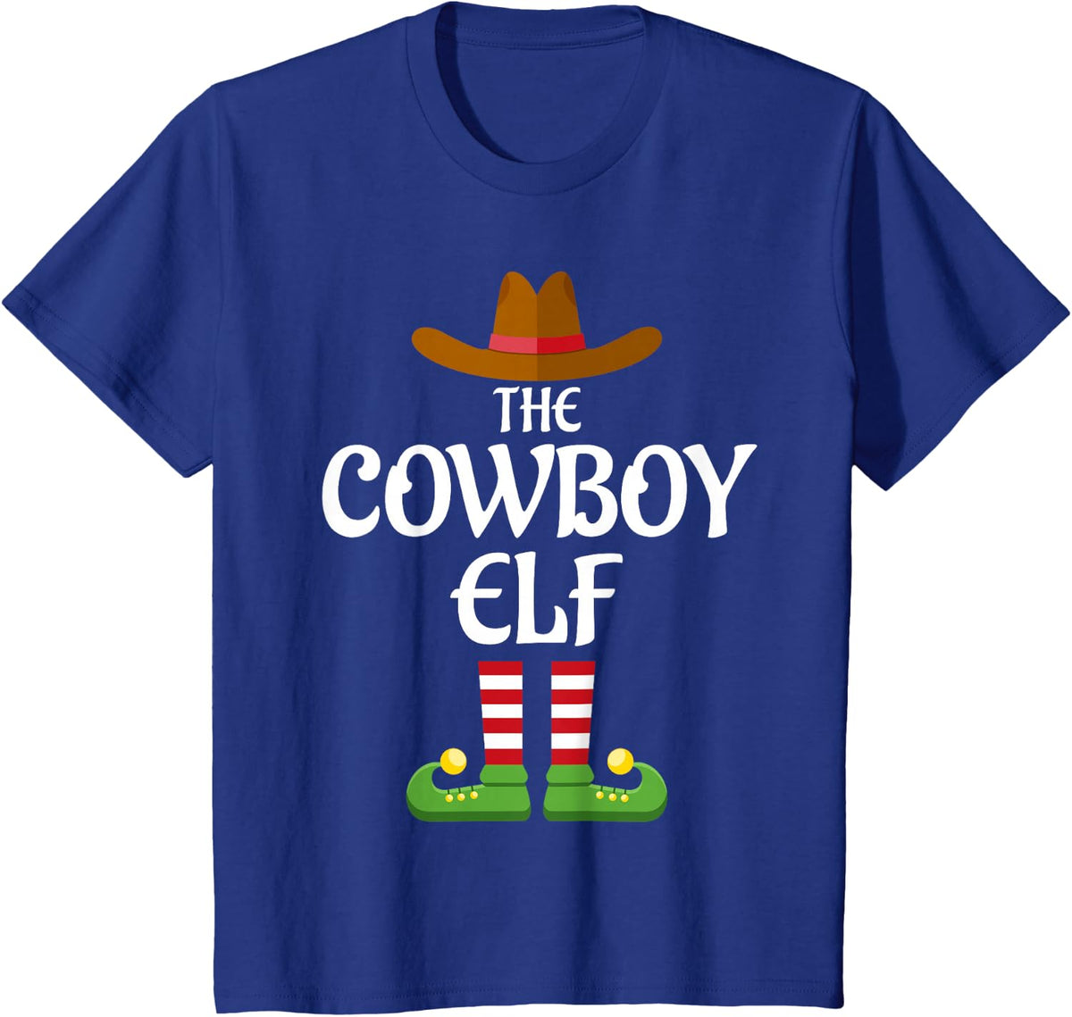 Cowboy Elf Family Matching Group Christmas Country T-Shirt - Royal Blue