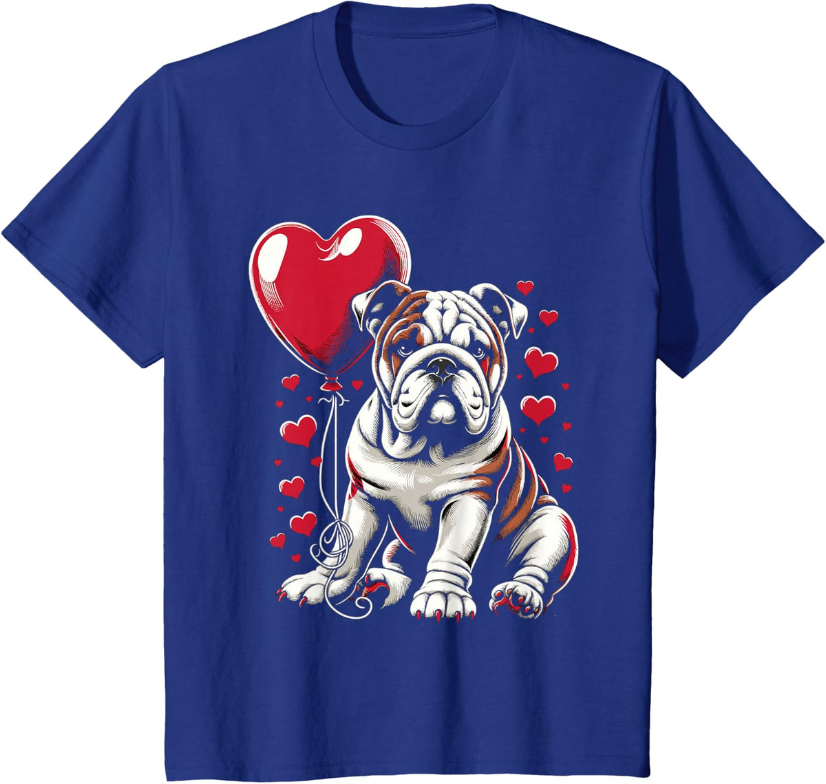 English Bulldog Valentine's Day Dog Owner Valentine T-Shirt - Royal Blue
