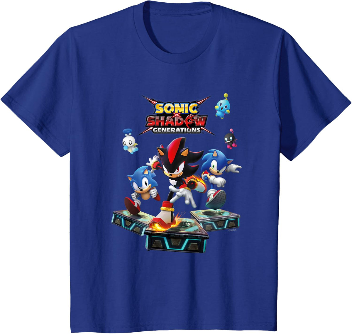 Sonic the Hedgehog, Sonic X Shadow Generations - Key Art T-Shirt - Royal Blue