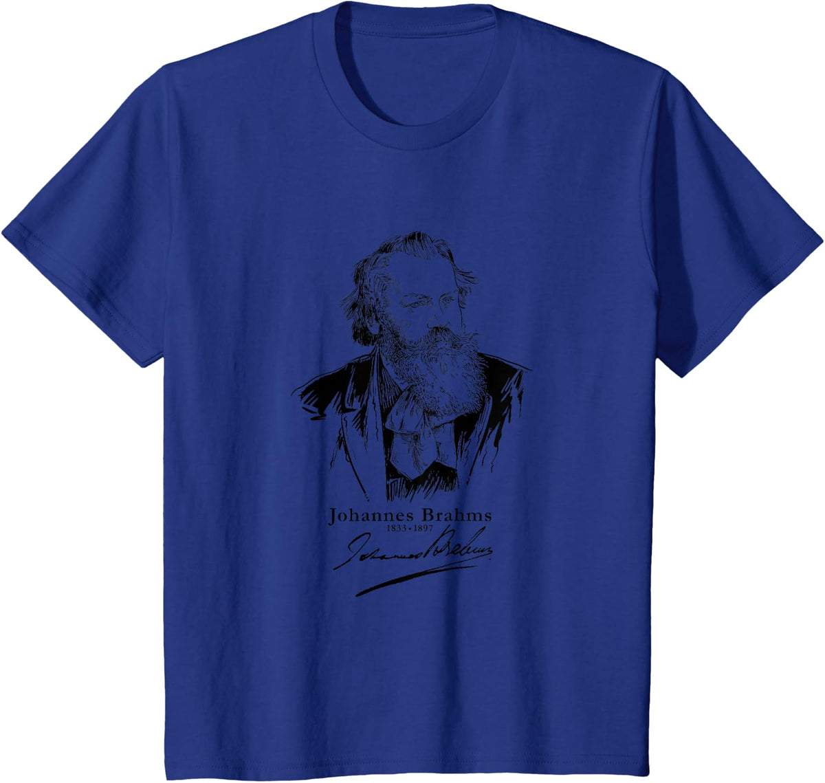 Johannes Brahms, German composer,piano,music,classical T-Shirt - Royal Blue