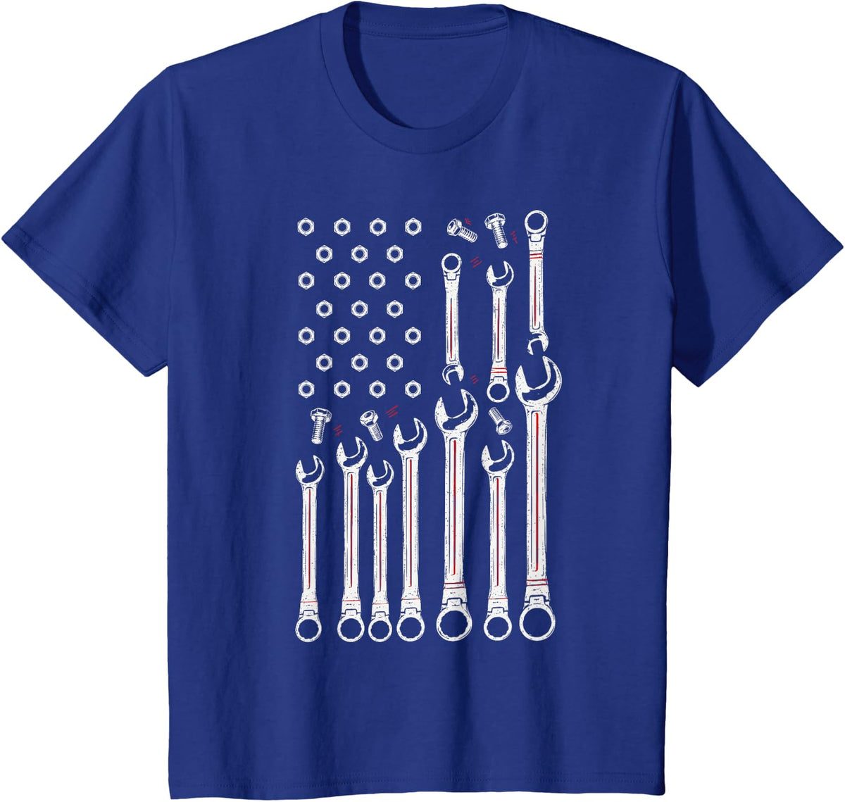Mechanic American Flag Repair Car Technician Men Dad T-Shirt - Royal Blue