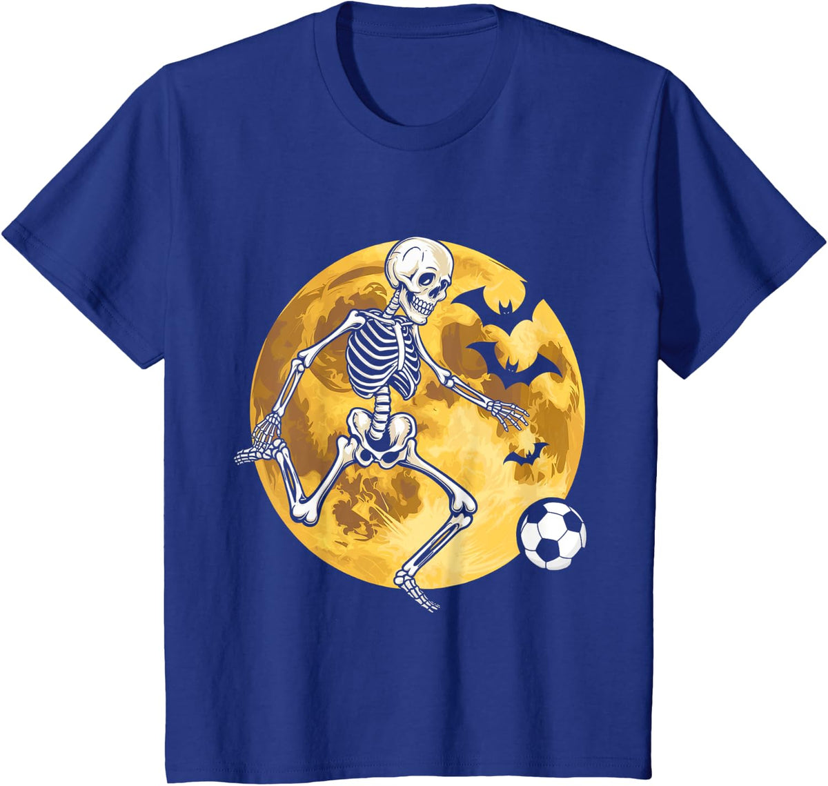 Soccer Skeleton Halloween Men Boys Soccer Player T-Shirt - Royal Blue