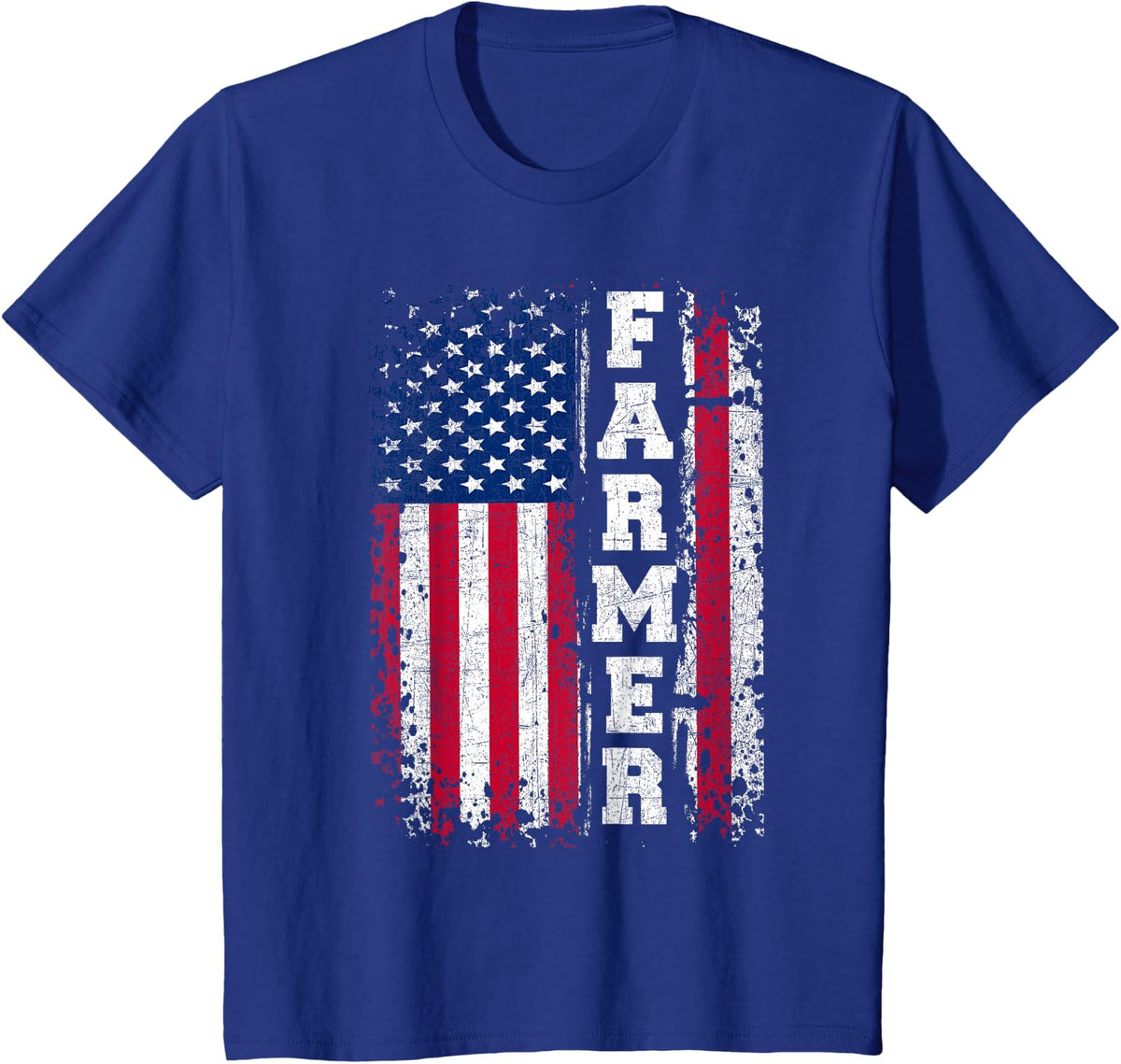 USA Flag American Patriot Farmers Farming Gift T-Shirt - Royal Blue